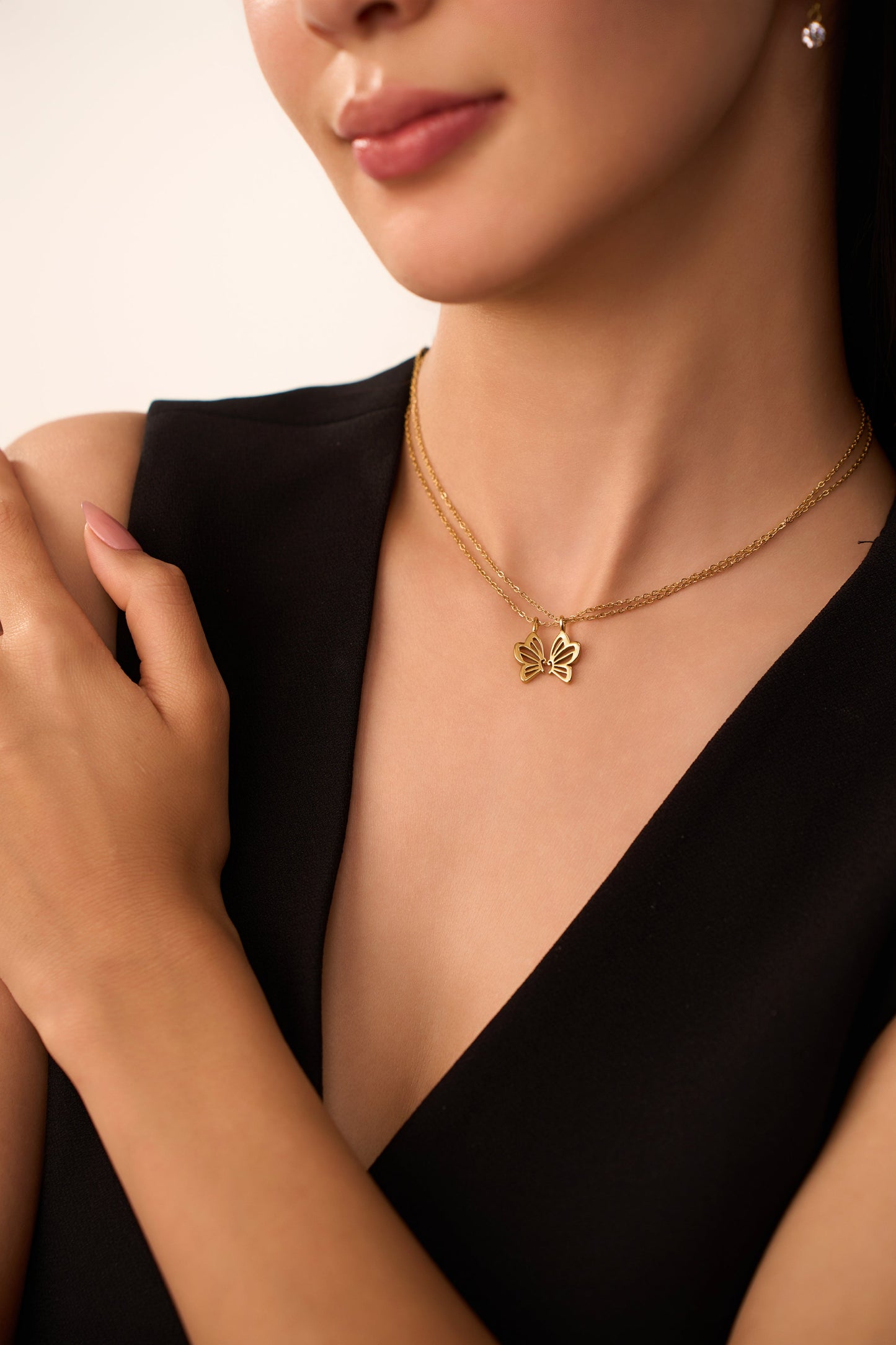 BFF Butterfly Necklace  - 18K Gold Plated