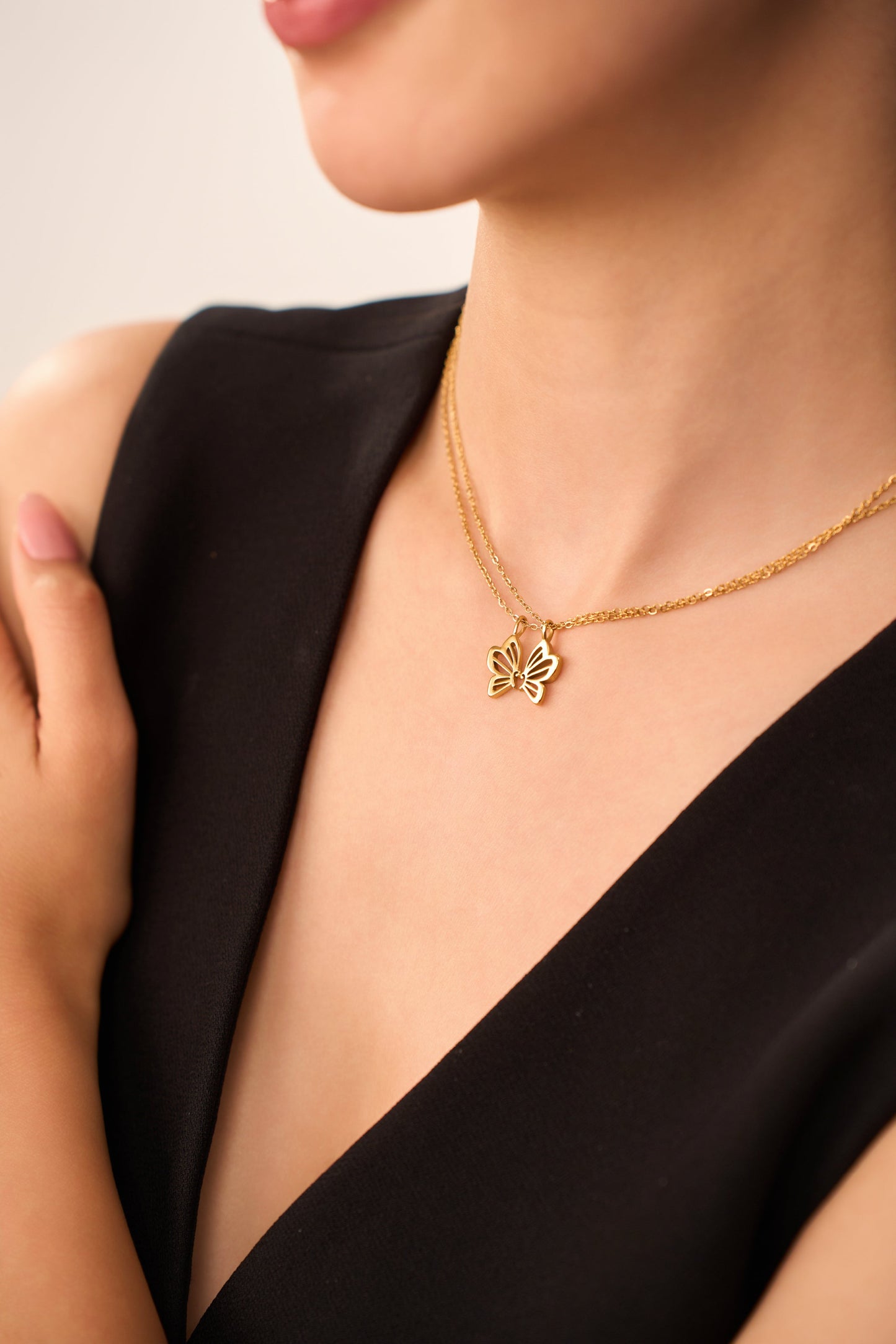 BFF Butterfly Necklace  - 18K Gold Plated