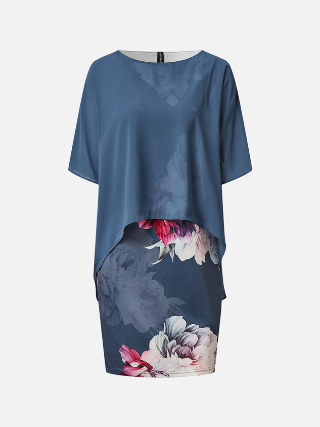 Floral Elegant Crew Neck Dress