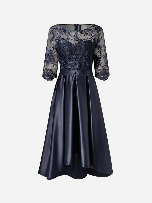 Elegant Lace Plain Boat Neck Dress Wedding Dress