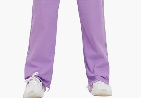 Double Button Mid Waist Straight Leg Pants