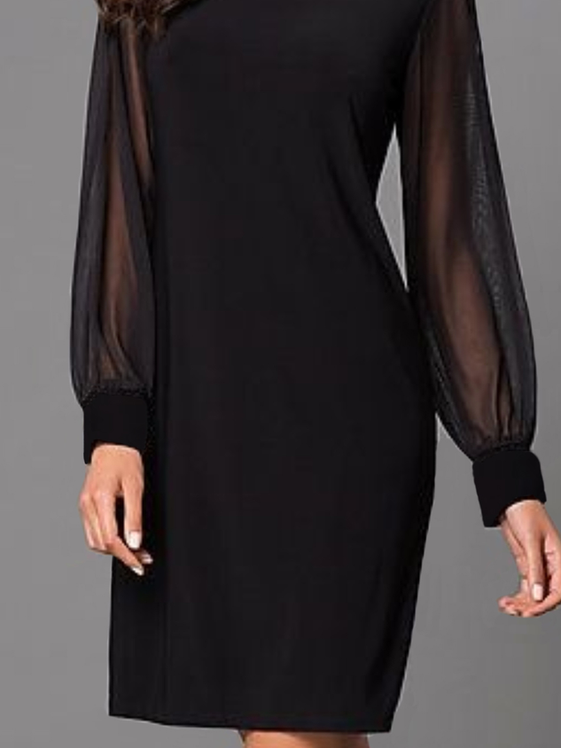 Party Langarm Rundhals Kleid