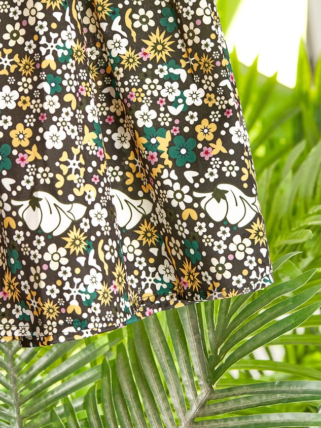 Lässig Kurzarm Gewebe Kleid