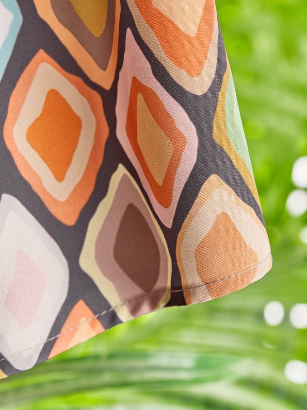 Lässig Böhmisch Geometrisch Print Kleid