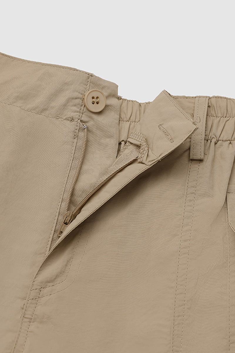 Flap Pocket Stitch Trim Low Waist Shorts