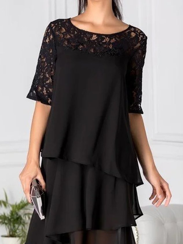 Spitze Freizeitkleid Mit Nein