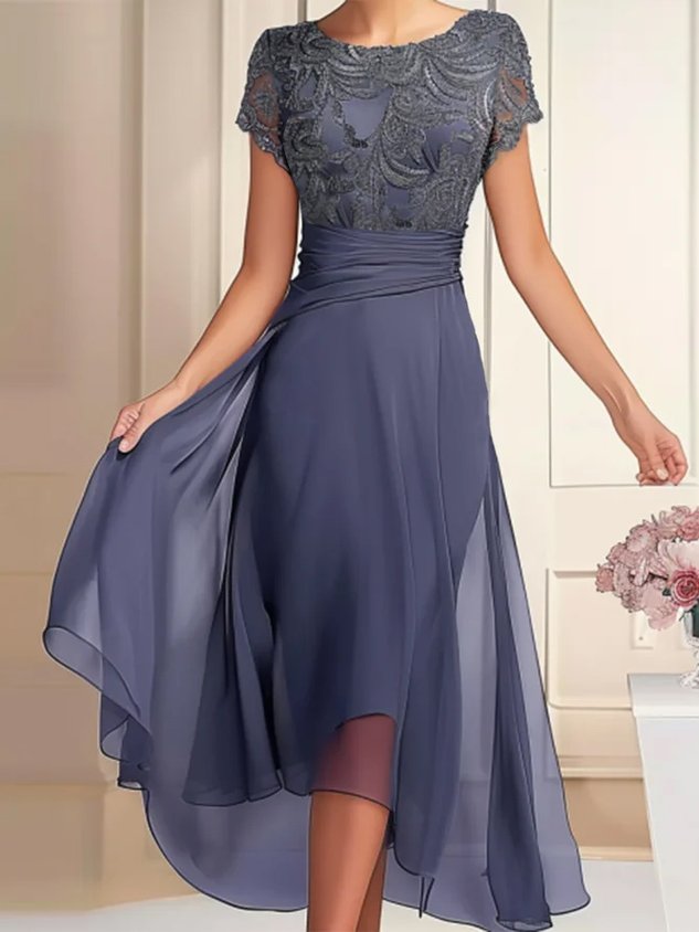 Women Elegant Mother Of The Bride Dress Wedding Guest Lace Dress