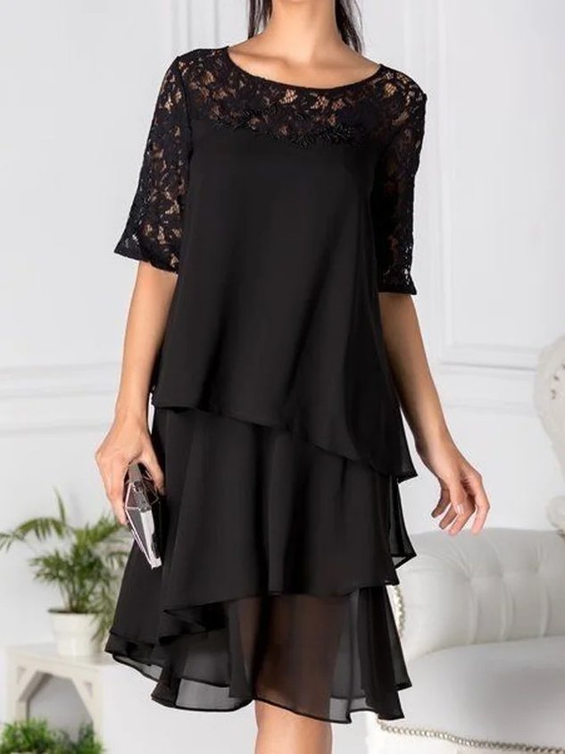 Spitze Freizeitkleid Mit Nein
