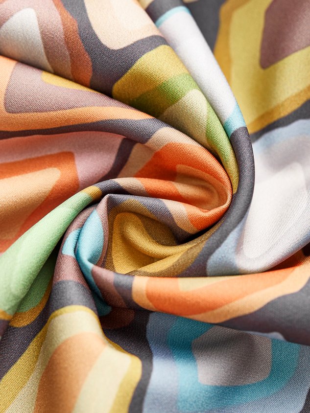 Lässig Böhmisch Geometrisch Print Kleid