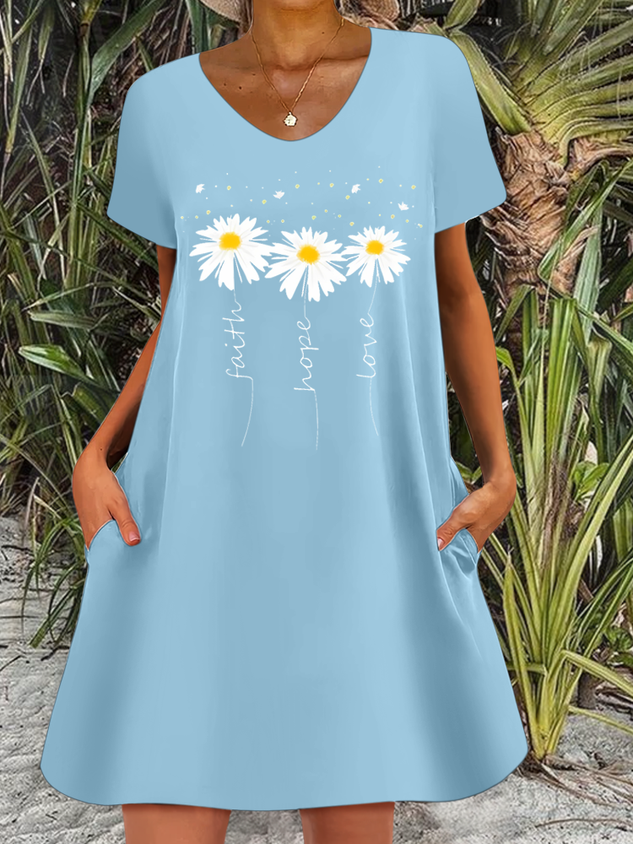 Damen Vertrauen hoffen Weit Gänseblümchen Freizeitkleid